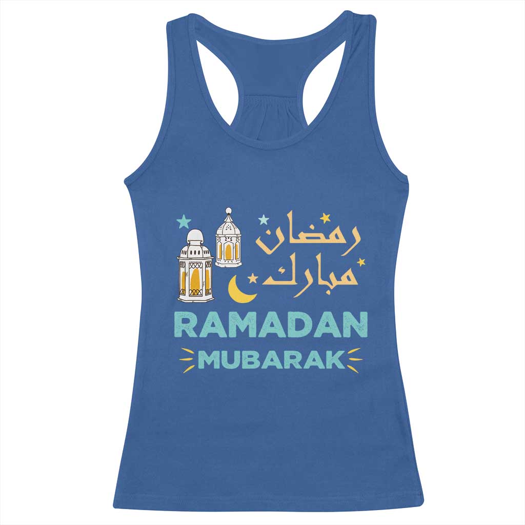 Ramadan Mubarak Muslim Racerback Tank Top TS02 Royal Blue Print Your Wear