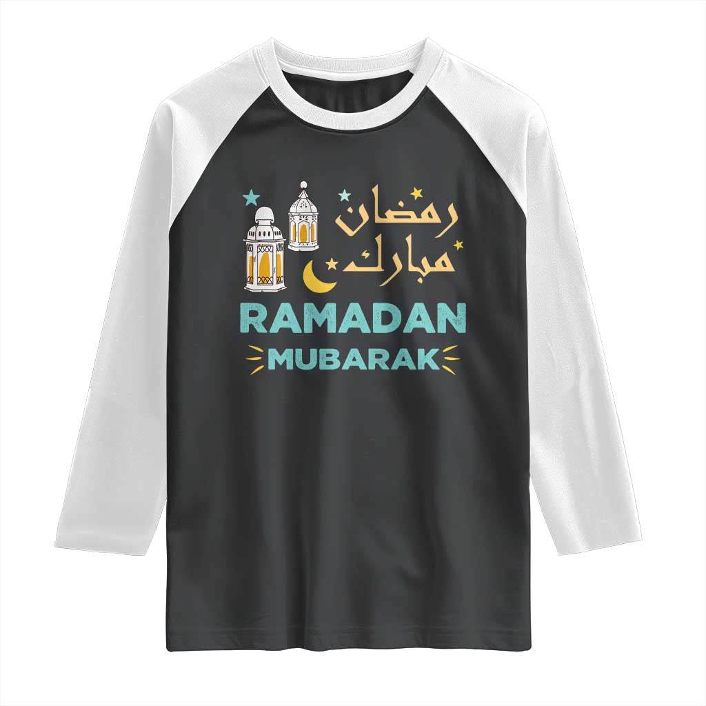 Ramadan Mubarak Muslim Raglan Shirt TS02 Black White Print Your Wear