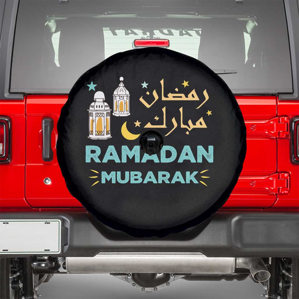 Ramadan Mubarak Muslim Spare Tire Cover TS02 Black Print Your Wear
