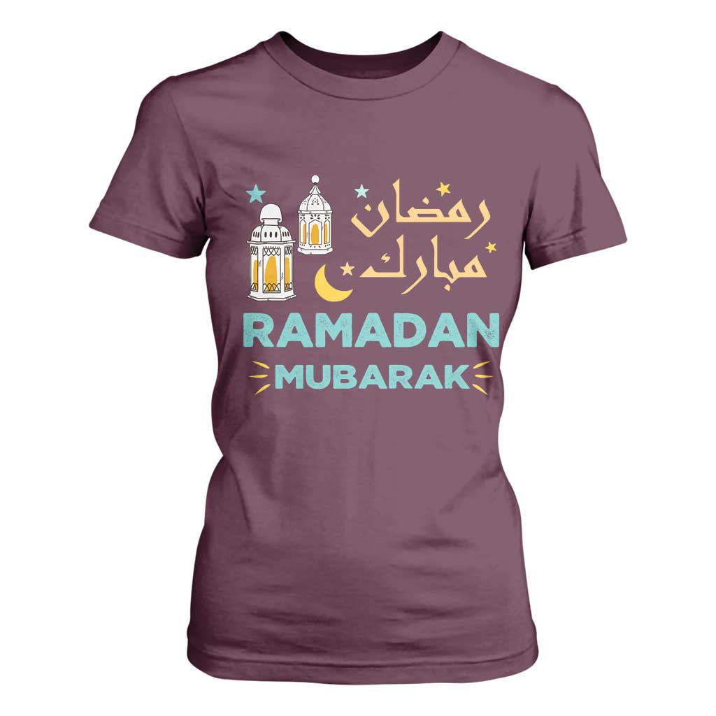 Ramadan Mubarak Muslim T Shirt For Women TS02 Maroon Print Your Wear
