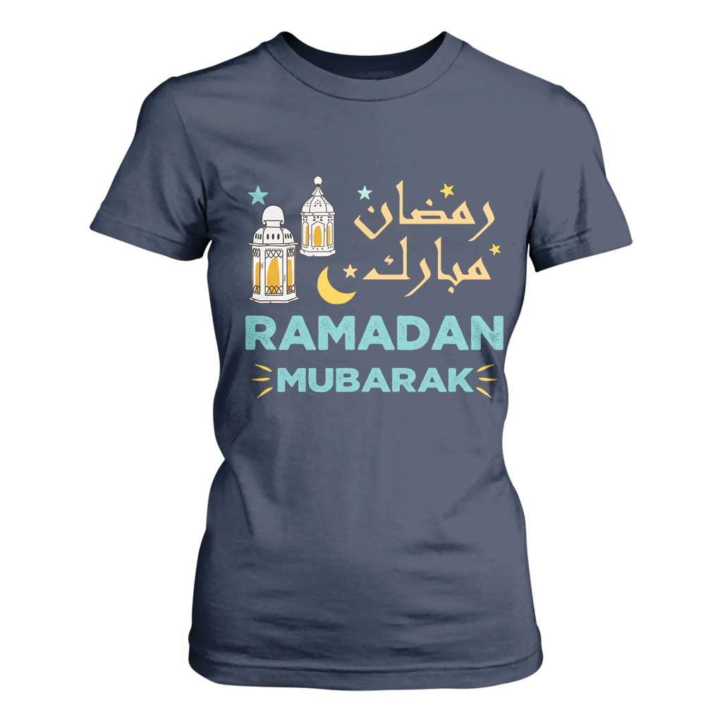 Ramadan Mubarak Muslim T Shirt For Women TS02 Navy Print Your Wear
