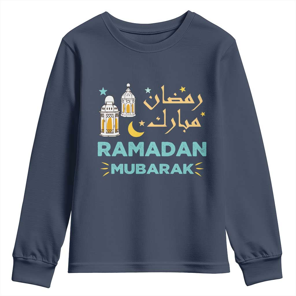 Ramadan Mubarak Muslim Youth Sweatshirt TS02 Navy Print Your Wear