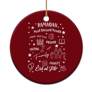 Ramadan Blessed Month Ceramic Ornament Muslim Islamic Ramadhan Eid al Fitr TS02 1pc Red Print Your Wear