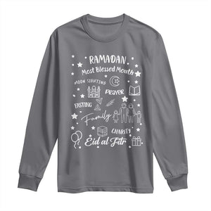 Ramadan Blessed Month Long Sleeve Shirt Muslim Islamic Ramadhan Eid al Fitr TS02 Charcoal Print Your Wear