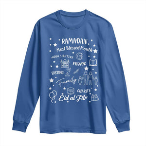 Ramadan Blessed Month Long Sleeve Shirt Muslim Islamic Ramadhan Eid al Fitr TS02 Royal Blue Print Your Wear