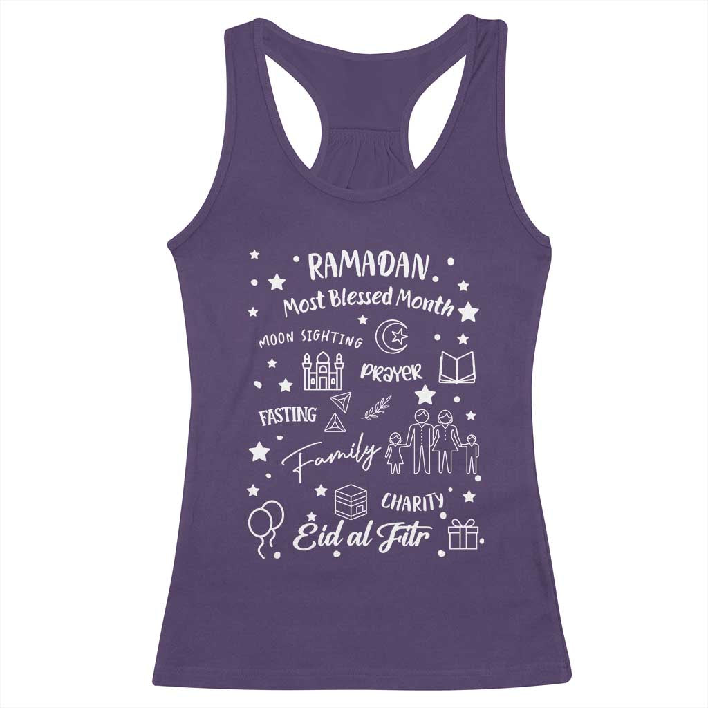 Ramadan Blessed Month Racerback Tank Top Muslim Islamic Ramadhan Eid al Fitr TS02 Purple Print Your Wear