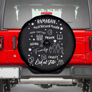 Ramadan Blessed Month Spare Tire Cover Muslim Islamic Ramadhan Eid al Fitr TS02 Black Print Your Wear
