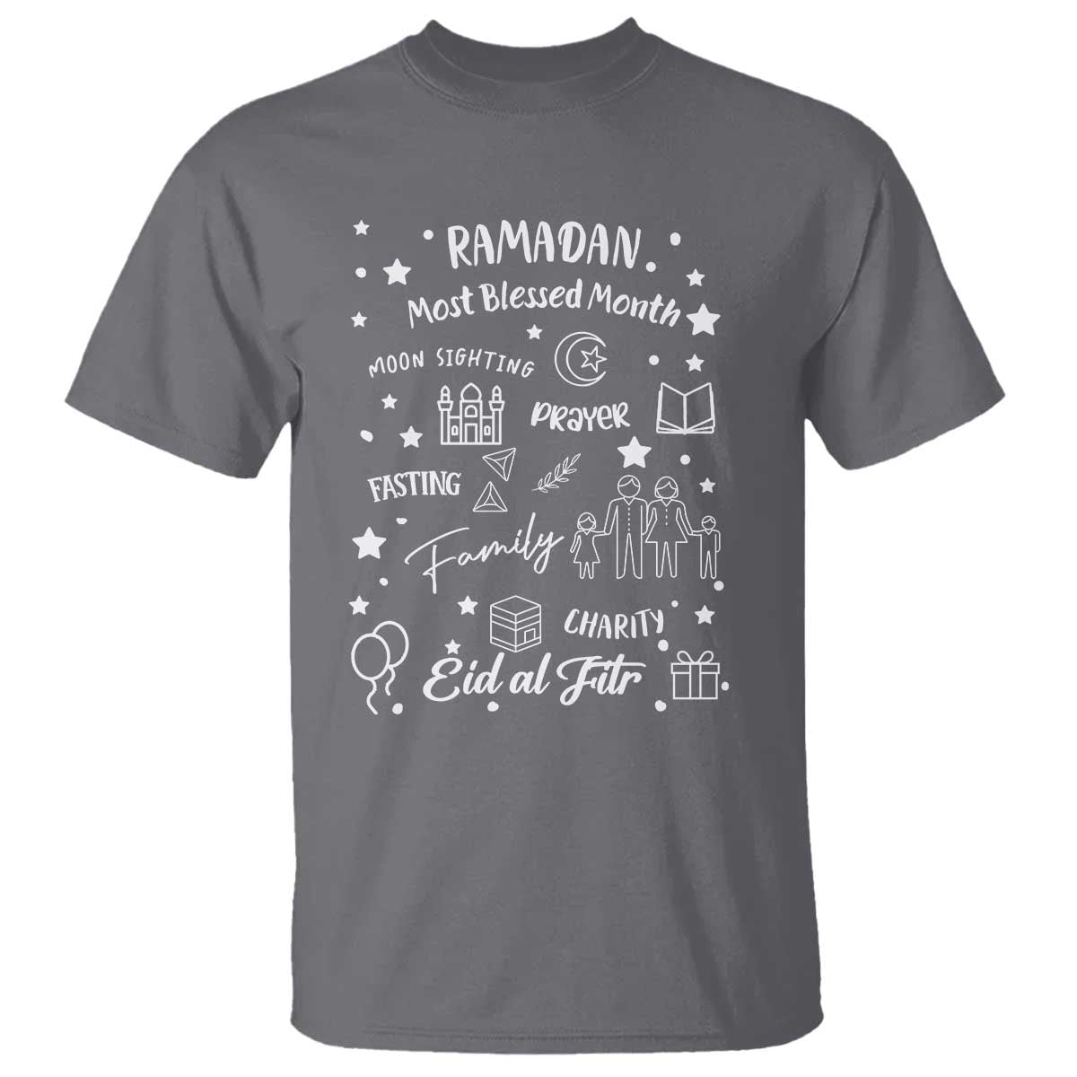Ramadan Blessed Month T Shirt Muslim Islamic Ramadhan Eid al Fitr TS02 Charcoal Print Your Wear