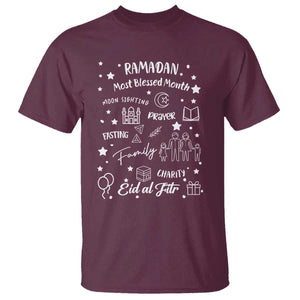 Ramadan Blessed Month T Shirt Muslim Islamic Ramadhan Eid al Fitr TS02 Maroon Print Your Wear