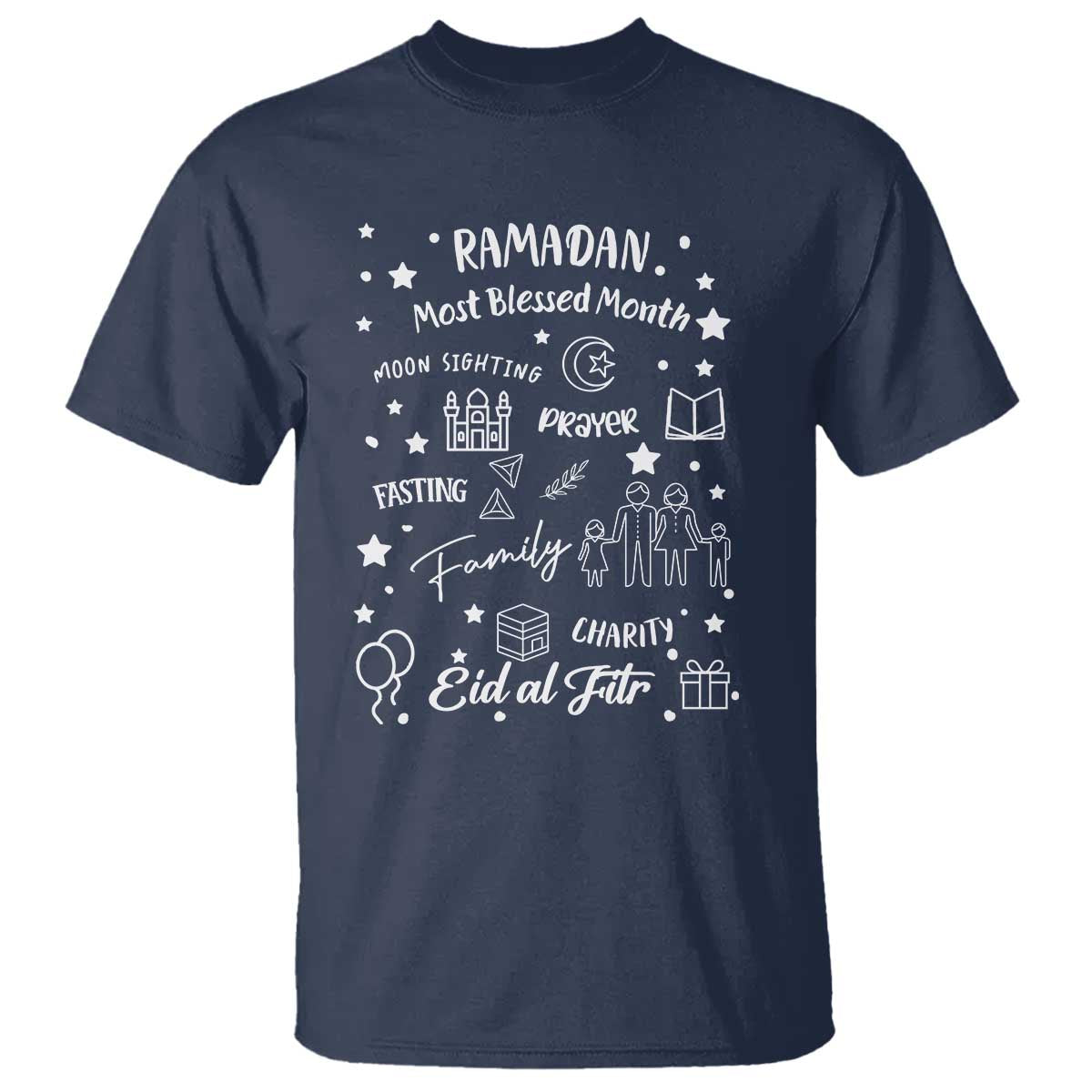 Ramadan Blessed Month T Shirt Muslim Islamic Ramadhan Eid al Fitr TS02 Navy Print Your Wear