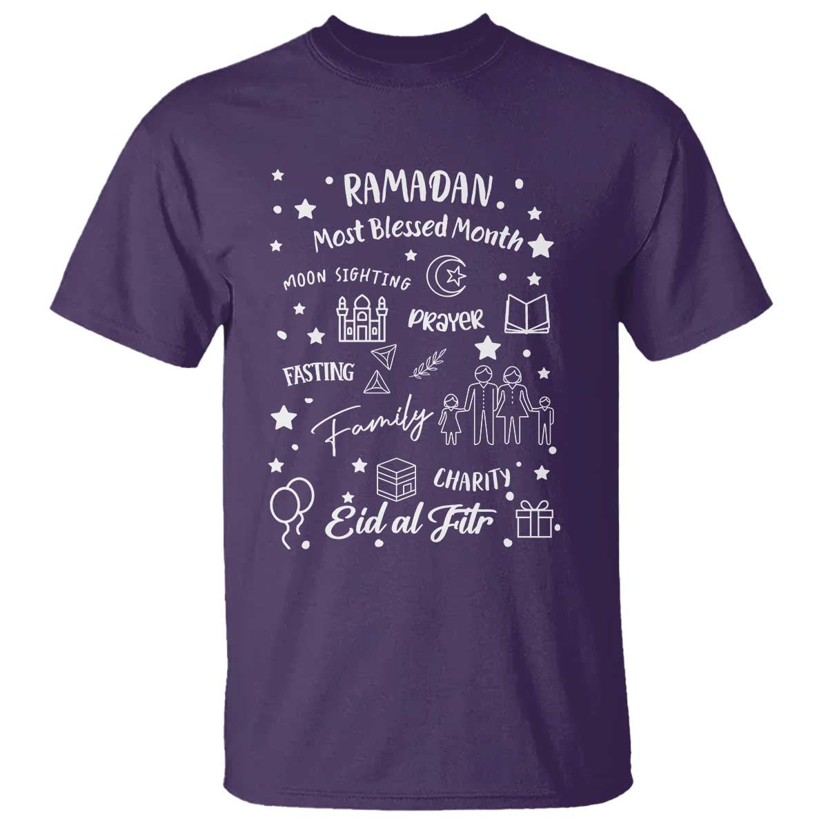Ramadan Blessed Month T Shirt Muslim Islamic Ramadhan Eid al Fitr TS02 Purple Print Your Wear