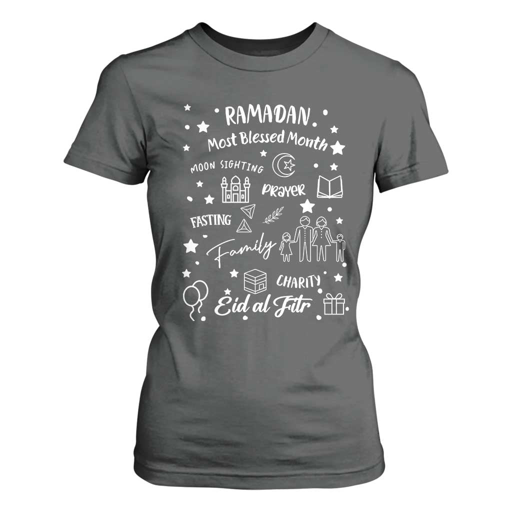 Ramadan Blessed Month T Shirt For Women Muslim Islamic Ramadhan Eid al Fitr TS02 Dark Heather Print Your Wear