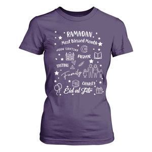 Ramadan Blessed Month T Shirt For Women Muslim Islamic Ramadhan Eid al Fitr TS02 Purple Print Your Wear