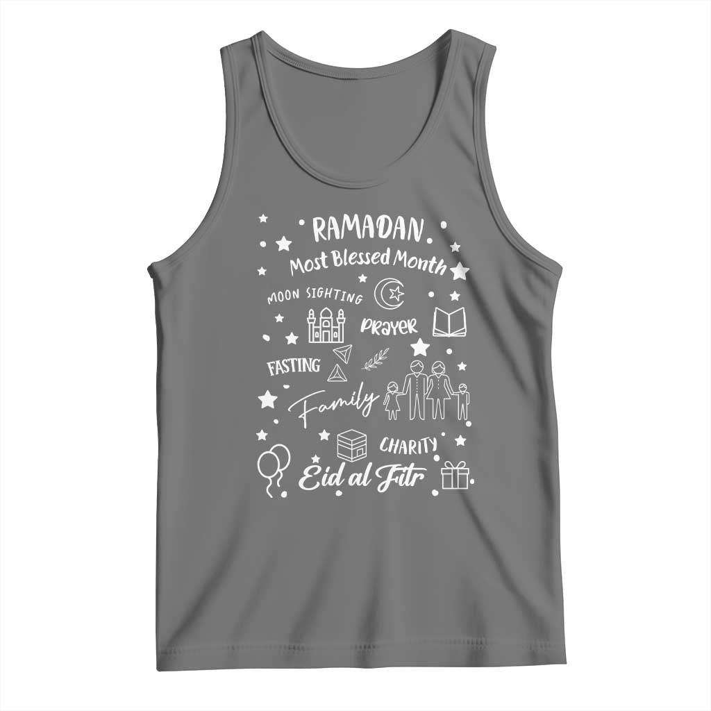 Ramadan Blessed Month Tank Top Muslim Islamic Ramadhan Eid al Fitr TS02 Black Heather Print Your Wear