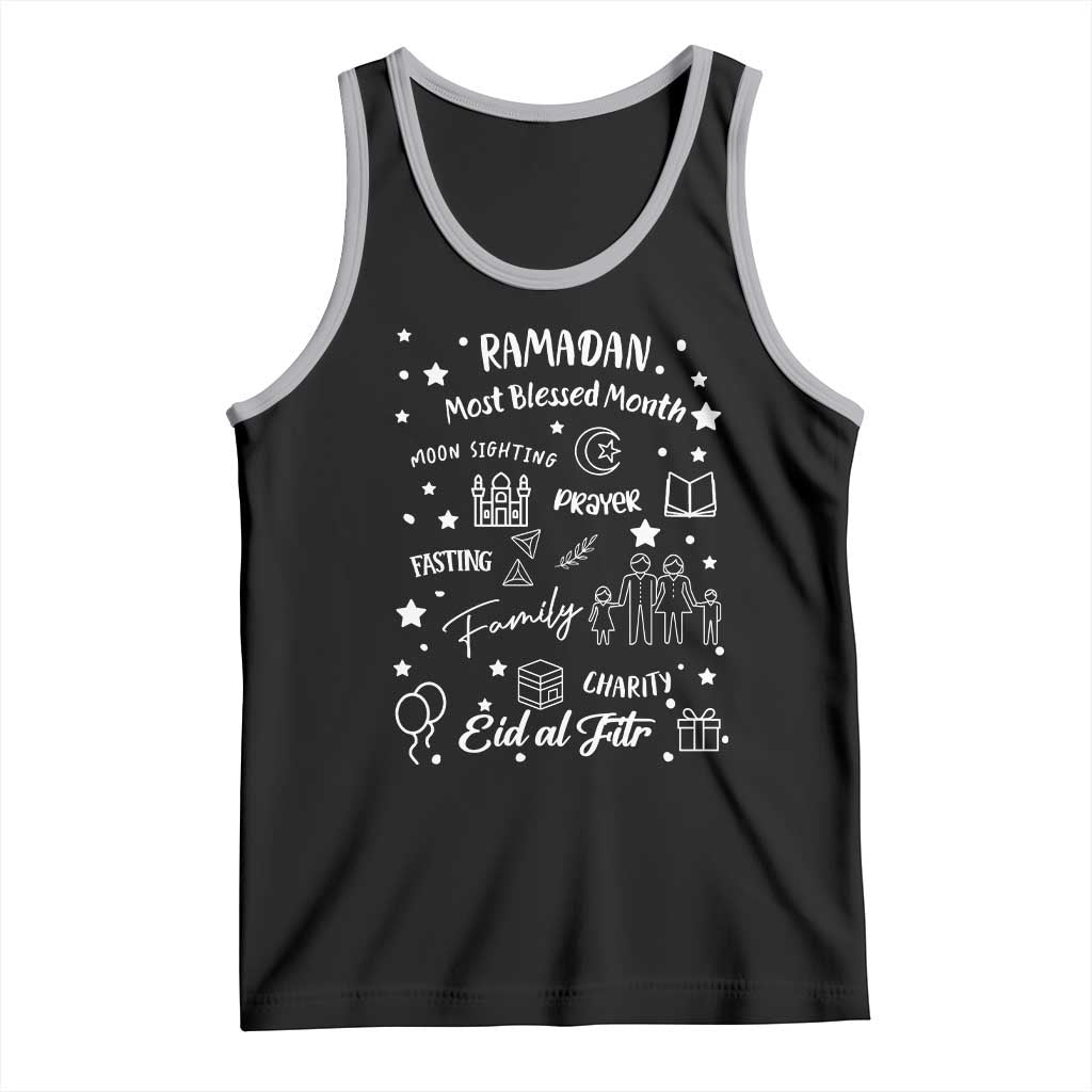 Ramadan Blessed Month Tank Top Muslim Islamic Ramadhan Eid al Fitr TS02 Black Athletic Heather Print Your Wear