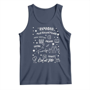 Ramadan Blessed Month Tank Top Muslim Islamic Ramadhan Eid al Fitr TS02 Navy Print Your Wear