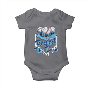 Respect The Drip Baseball Baby Onesie Driping Ice Cream Sport Lover TS02 Charcoal Print Your Wear