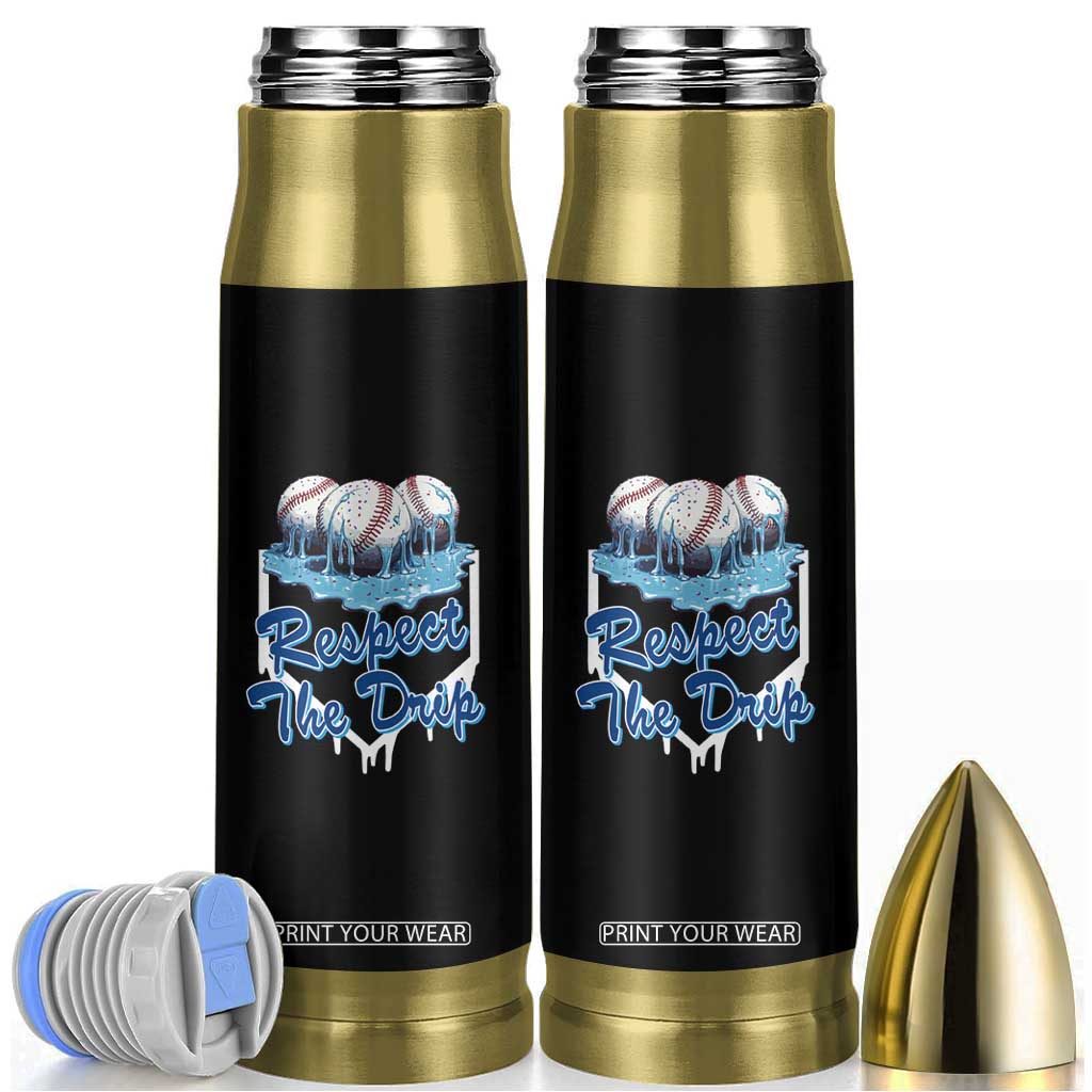 Respect The Drip Baseball Bullet Tumbler Driping Ice Cream Sport Lover TS02 Black Print Your Wear