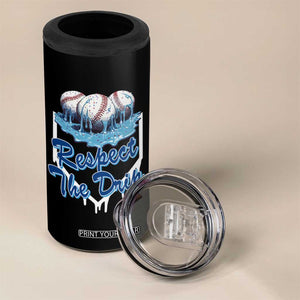 Respect The Drip Baseball 4 in 1 Can Cooler Tumbler Driping Ice Cream Sport Lover TS02 Print Your Wear
