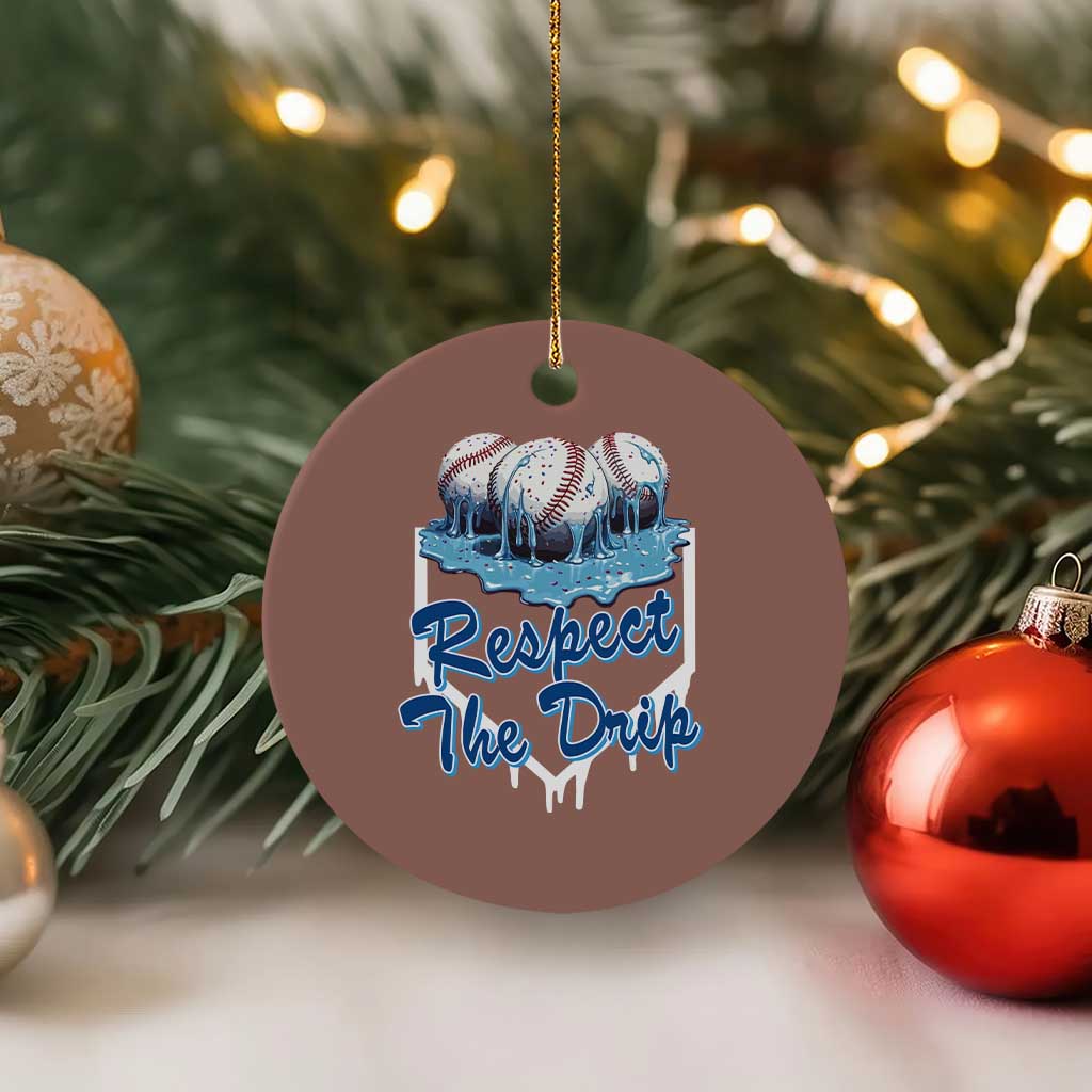 Respect The Drip Baseball Ceramic Ornament Driping Ice Cream Sport Lover TS02 1pc Mocha Print Your Wear