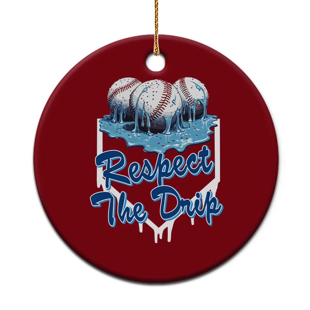 Respect The Drip Baseball Ceramic Ornament Driping Ice Cream Sport Lover TS02 1pc Red Print Your Wear