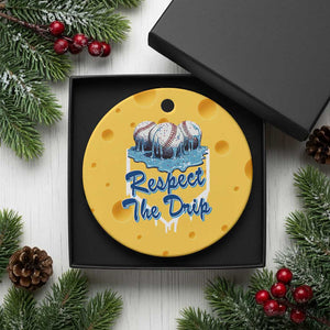 Respect The Drip Baseball Ceramic Ornament Driping Ice Cream Sport Lover TS02 1pc Yellow Cheese Print Your Wear