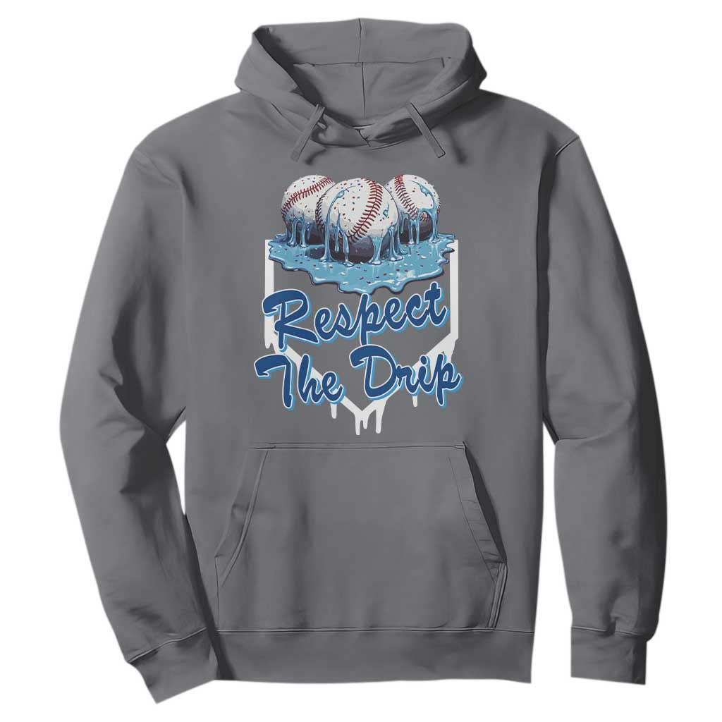 Respect The Drip Baseball Hoodie Driping Ice Cream Sport Lover TS02 Charcoal Print Your Wear