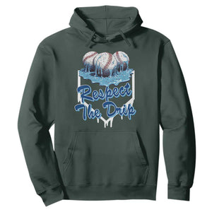 Respect The Drip Baseball Hoodie Driping Ice Cream Sport Lover TS02 Dark Forest Green Print Your Wear