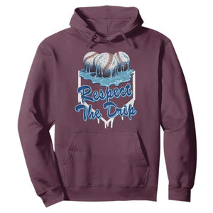 Respect The Drip Baseball Hoodie Driping Ice Cream Sport Lover TS02 Maroon Print Your Wear