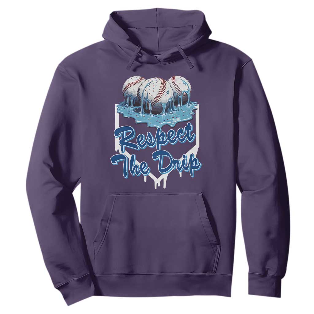 Respect The Drip Baseball Hoodie Driping Ice Cream Sport Lover TS02 Purple Print Your Wear