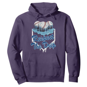 Respect The Drip Baseball Hoodie Driping Ice Cream Sport Lover TS02 Purple Print Your Wear