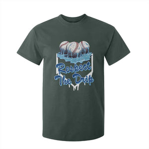 Respect The Drip Baseball T Shirt For Kid Driping Ice Cream Sport Lover TS02 Dark Forest Green Print Your Wear