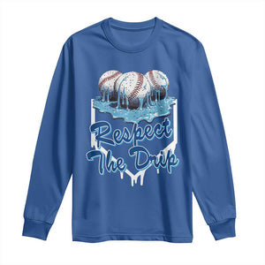 Respect The Drip Baseball Long Sleeve Shirt Driping Ice Cream Sport Lover TS02 Royal Blue Print Your Wear