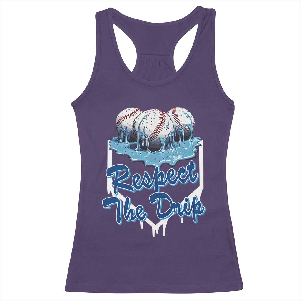 Respect The Drip Baseball Racerback Tank Top Driping Ice Cream Sport Lover TS02 Purple Print Your Wear