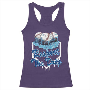 Respect The Drip Baseball Racerback Tank Top Driping Ice Cream Sport Lover TS02 Purple Print Your Wear