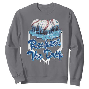 Respect The Drip Baseball Sweatshirt Driping Ice Cream Sport Lover TS02 Charcoal Print Your Wear