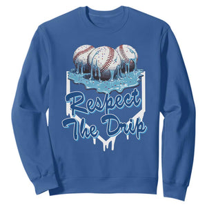 Respect The Drip Baseball Sweatshirt Driping Ice Cream Sport Lover TS02 Royal Blue Print Your Wear