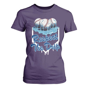 Respect The Drip Baseball T Shirt For Women Driping Ice Cream Sport Lover TS02 Purple Print Your Wear