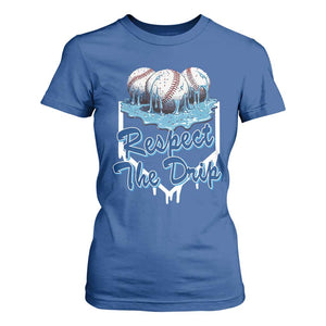 Respect The Drip Baseball T Shirt For Women Driping Ice Cream Sport Lover TS02 Royal Blue Print Your Wear