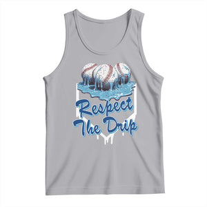 Respect The Drip Baseball Tank Top Driping Ice Cream Sport Lover TS02 Athletic Heather Print Your Wear