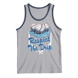 Respect The Drip Baseball Tank Top Driping Ice Cream Sport Lover TS02 Athletic Heather Navy Print Your Wear