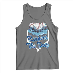 Respect The Drip Baseball Tank Top Driping Ice Cream Sport Lover TS02 Black Heather Print Your Wear