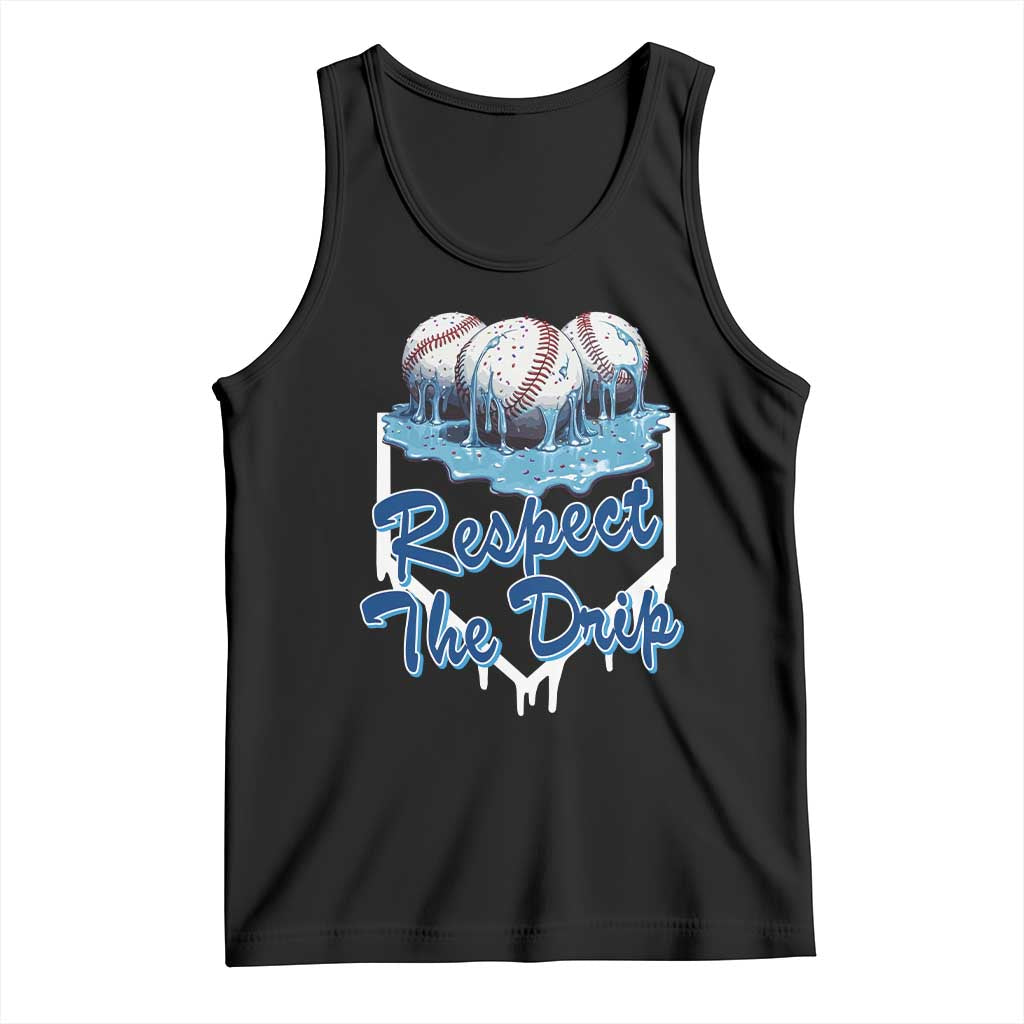 Respect The Drip Baseball Tank Top Driping Ice Cream Sport Lover TS02 Black Print Your Wear