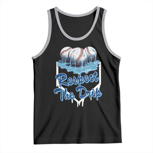 Respect The Drip Baseball Tank Top Driping Ice Cream Sport Lover TS02 Black Athletic Heather Print Your Wear