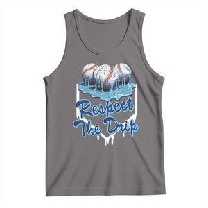 Respect The Drip Baseball Tank Top Driping Ice Cream Sport Lover TS02 Deep Heather Print Your Wear