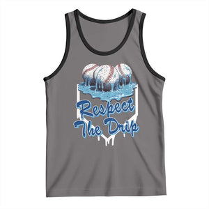 Respect The Drip Baseball Tank Top Driping Ice Cream Sport Lover TS02 Deep Heather Black Print Your Wear