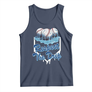 Respect The Drip Baseball Tank Top Driping Ice Cream Sport Lover TS02 Navy Print Your Wear