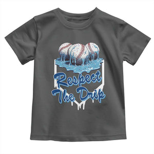Respect The Drip Baseball Toddler T Shirt Driping Ice Cream Sport Lover TS02 Dark Heather Print Your Wear