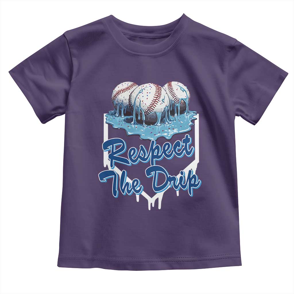 Respect The Drip Baseball Toddler T Shirt Driping Ice Cream Sport Lover TS02 Purple Print Your Wear