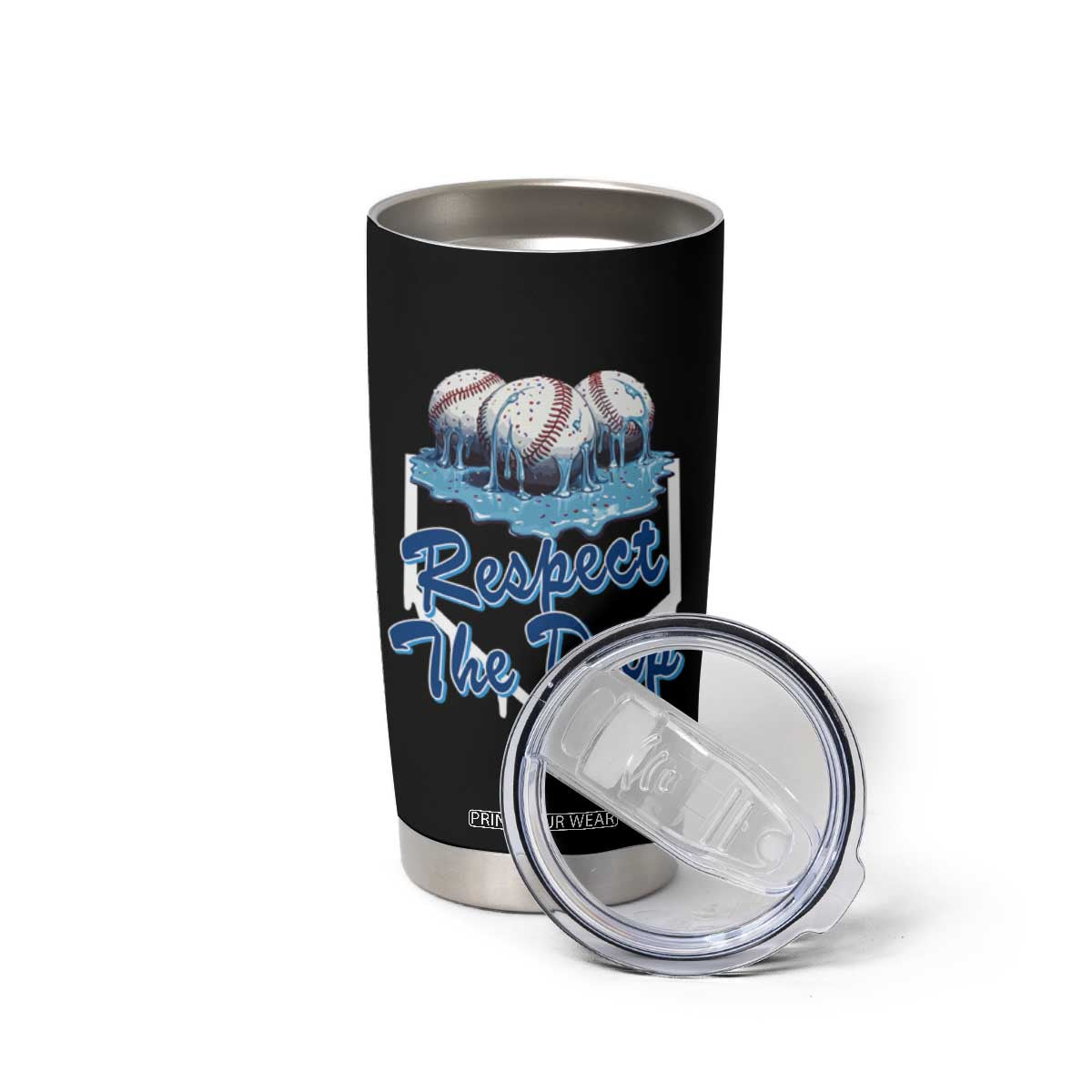 Respect The Drip Baseball Tumbler Cup Driping Ice Cream Sport Lover TS02 Print Your Wear